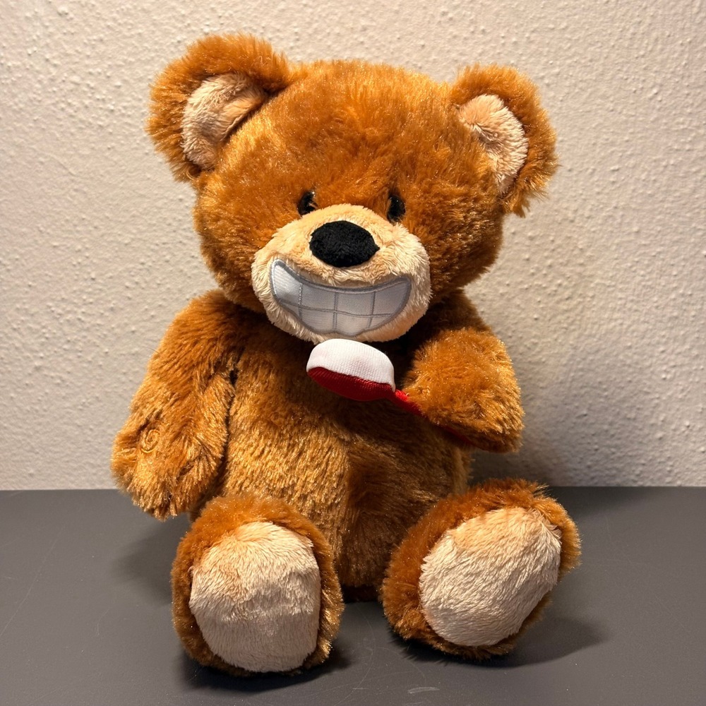 Baby GUND Brushin Buddy Bear Kids 10" Brown Excellent Animated Plush 4036962Q